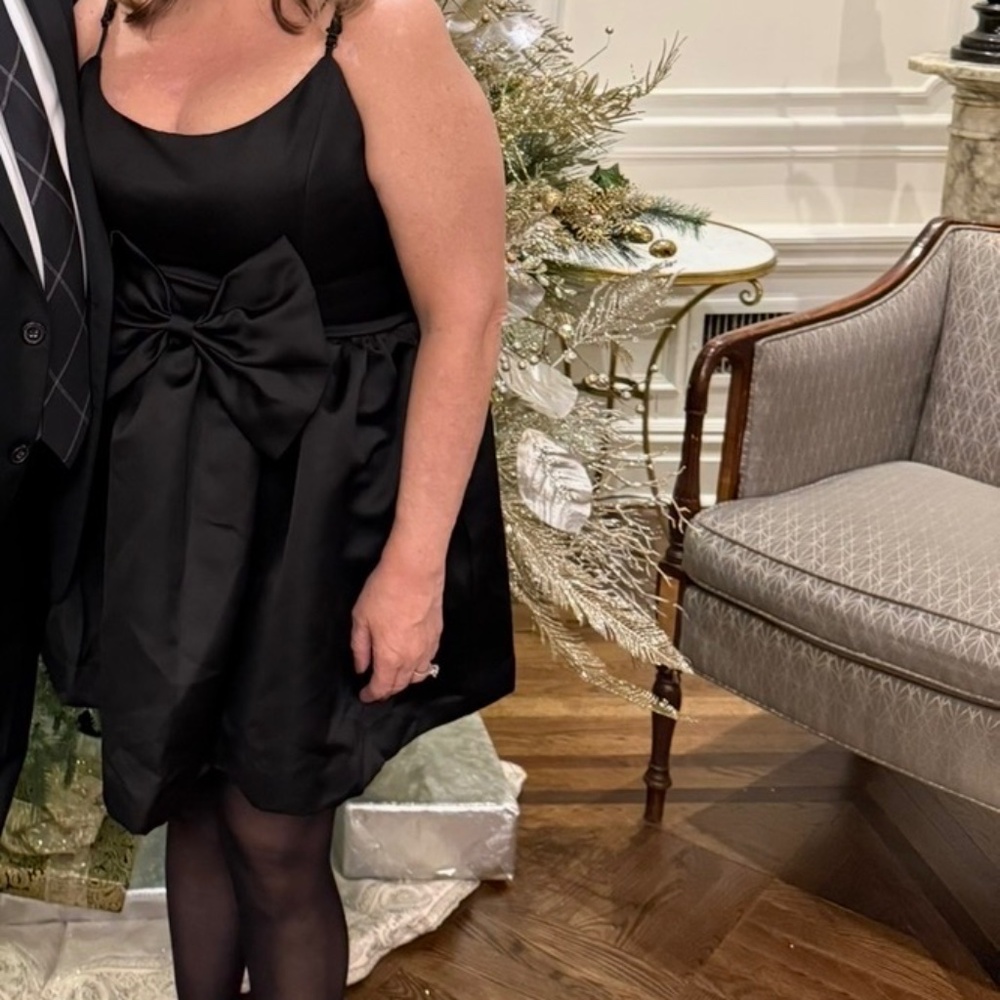 AQUA  Satin Bow Mini Dress - Black XL * Like New * Worn Once - Picture 6 of 6